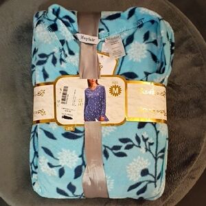 NWT Mayfair Blue Floral Fleece Pajama Lounge Set